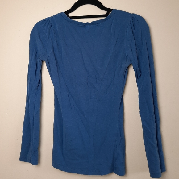 STREETWEAR SOCIETY Blue Scoop Neck Long Sleeve Tee - Picture 3 of 3